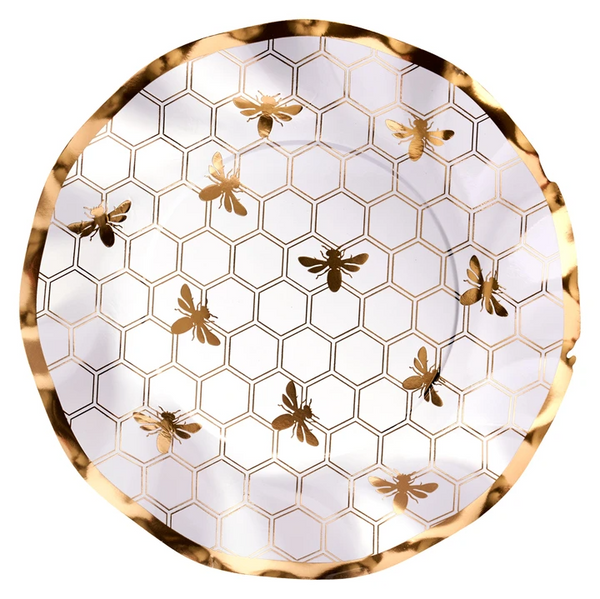Honeybee Wavy Paper Salad Plate