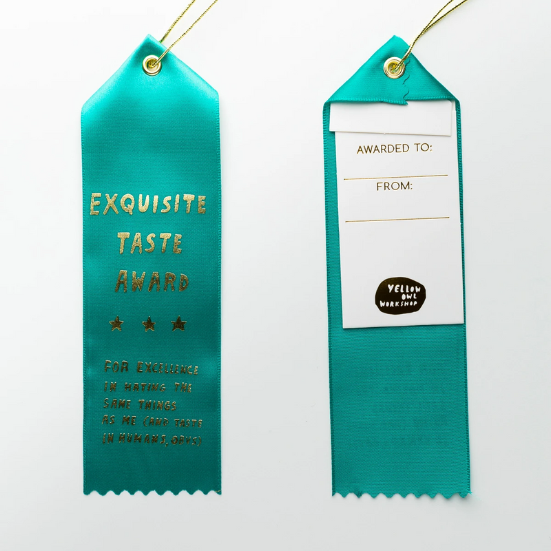 Exquisite Taste Award - Award Ribbon Card
