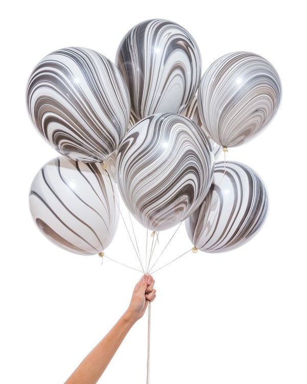 Black Marble Party Balloons