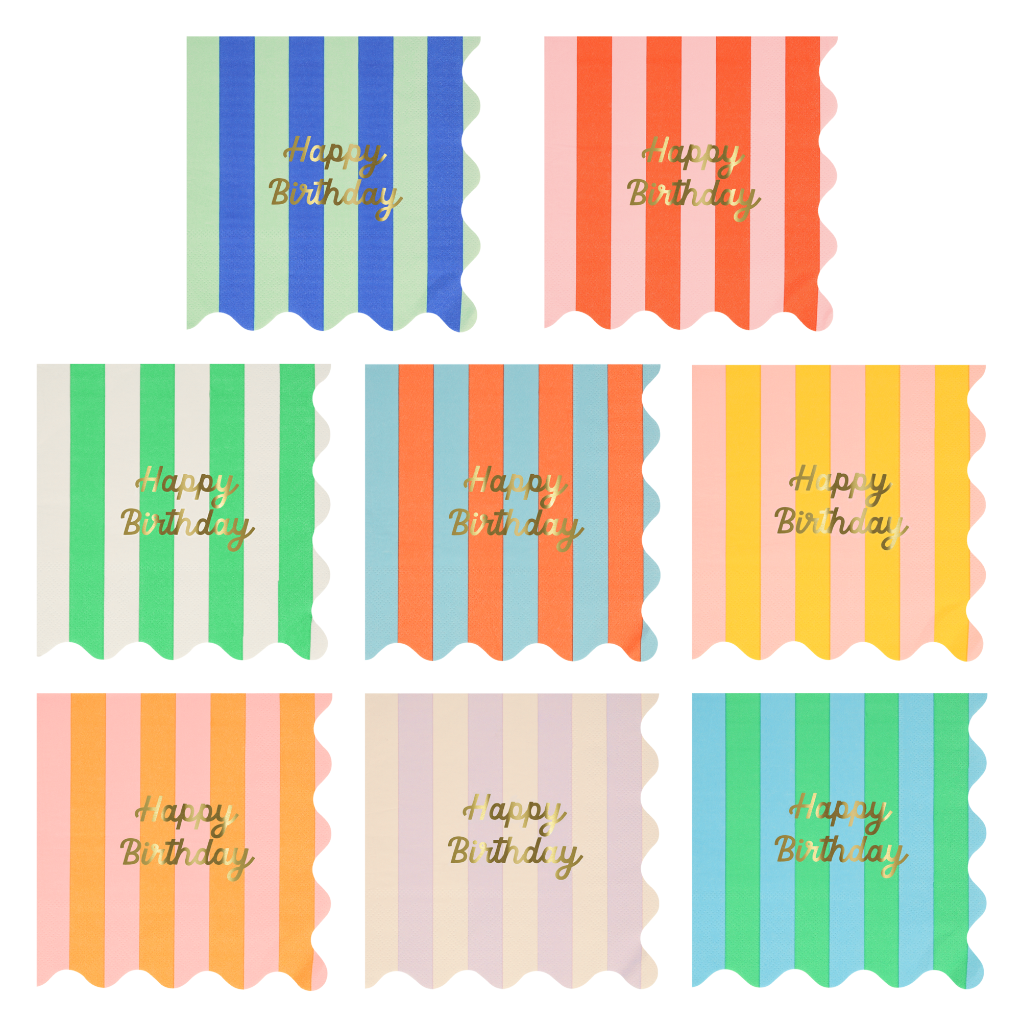 Meri Meri Stripe Happy Birthday Napkins - Thumbnail 5