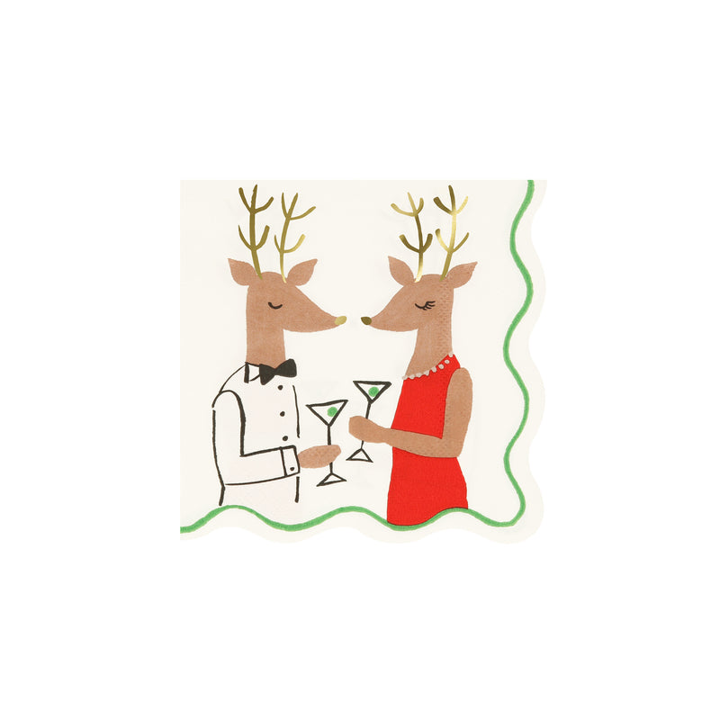 Mr. & Mrs. Reindeer Small Napkins