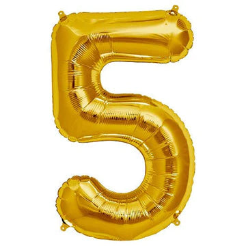 32" Gold Number Balloons 0-9