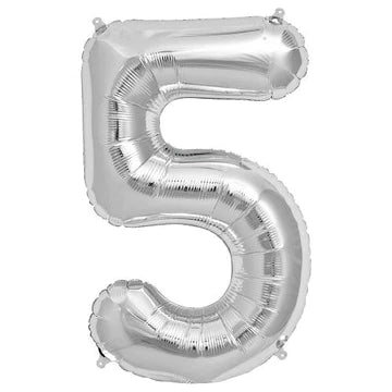 32" Silver Number Balloons 0-9