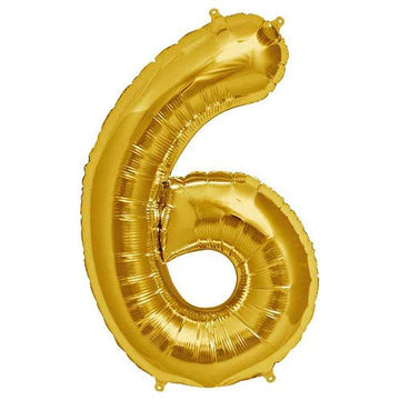 32" Gold Number Balloons 0-9