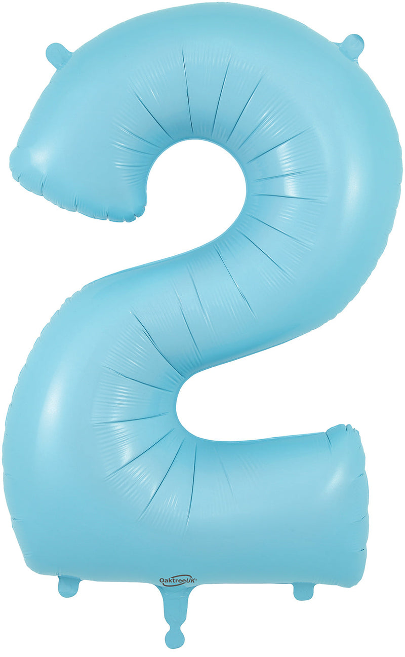 34" Matte Blue Number Balloons 0-9