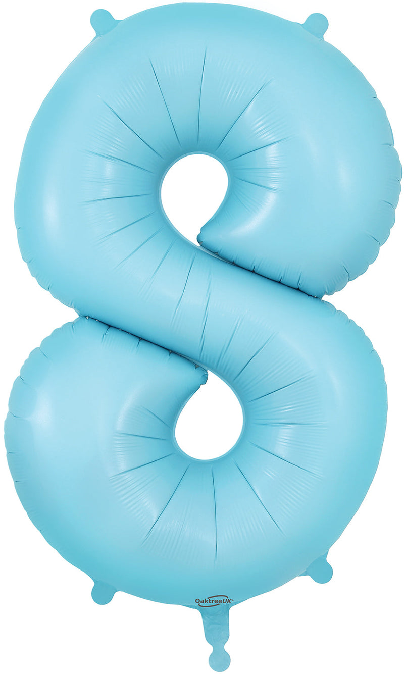 34" Matte Blue Number Balloons 0-9