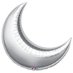 Silver Crescent Moon Balloon