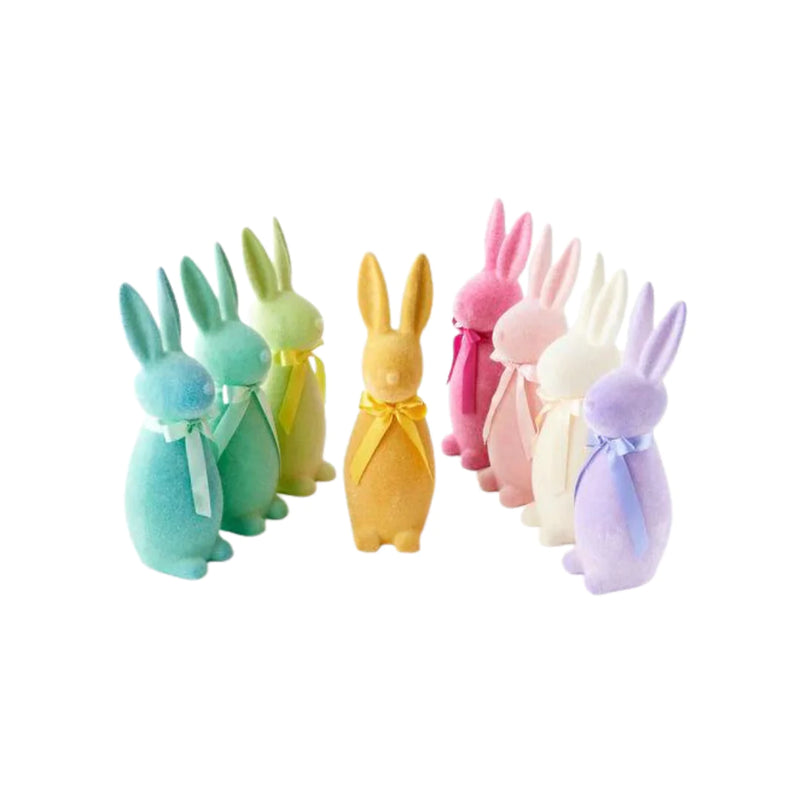 Flocked Pastel Bunny - Green