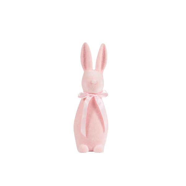 Flocked Pastel Bunny - Pink