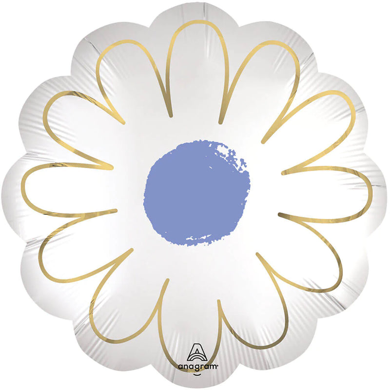 Satin White Purple Daisy Foil Balloon