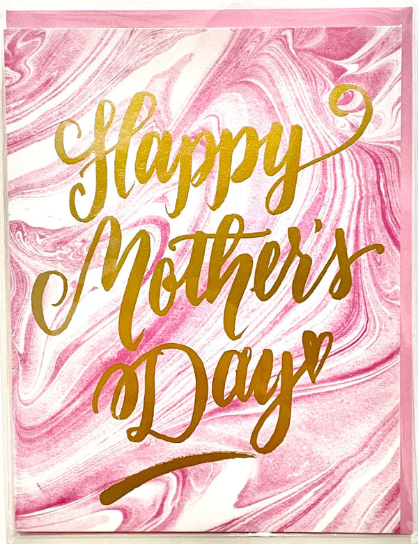 Happy Mother's Day marble pink Card