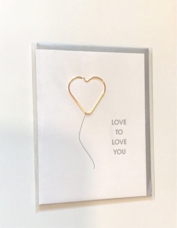 Love to Love You Paper Clip Letterpress Card