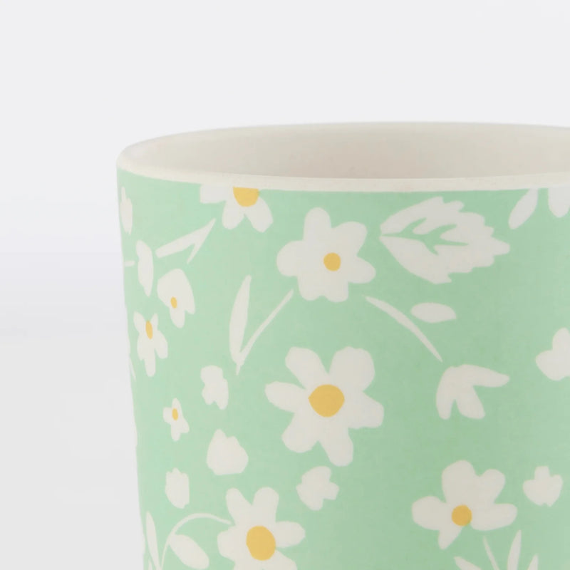 Floral Reusable Bamboo Cups