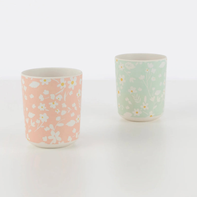 Floral Reusable Bamboo Cups