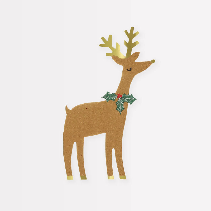 Reindeer With Holly Napkins