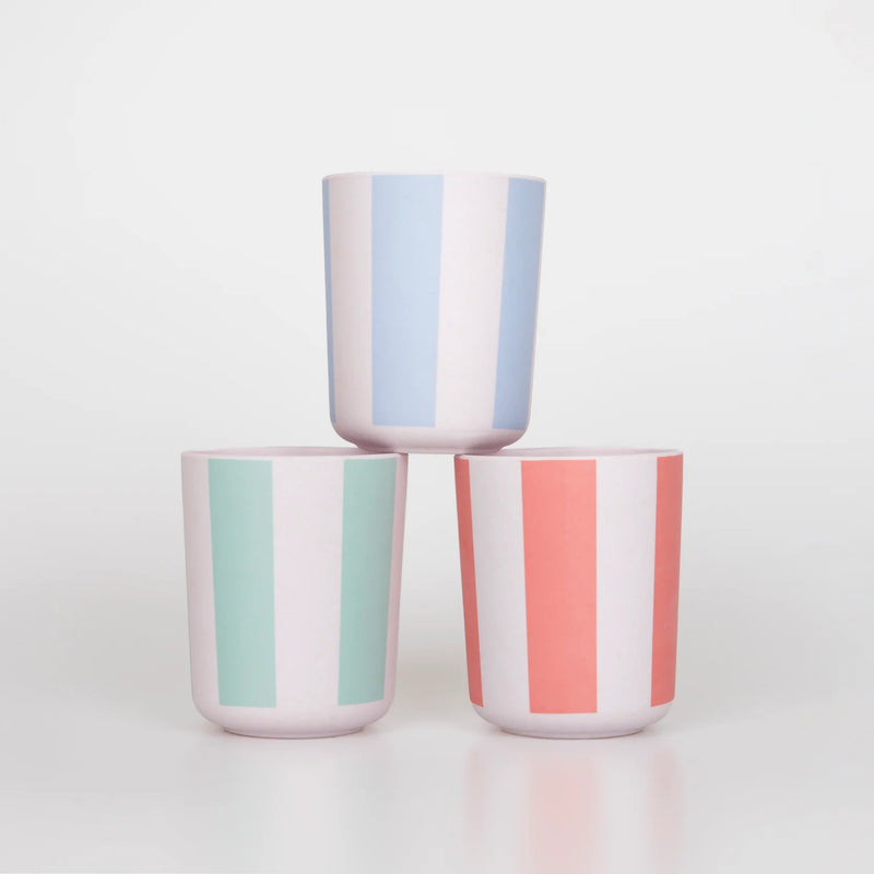Stripy Reusable Bamboo Cups