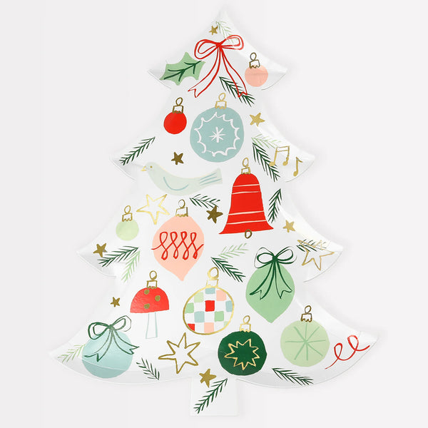 Jolly Christmas Pattern Tree Plates