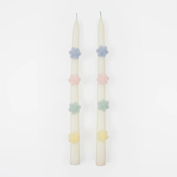 Pastel Flower Taper Candles