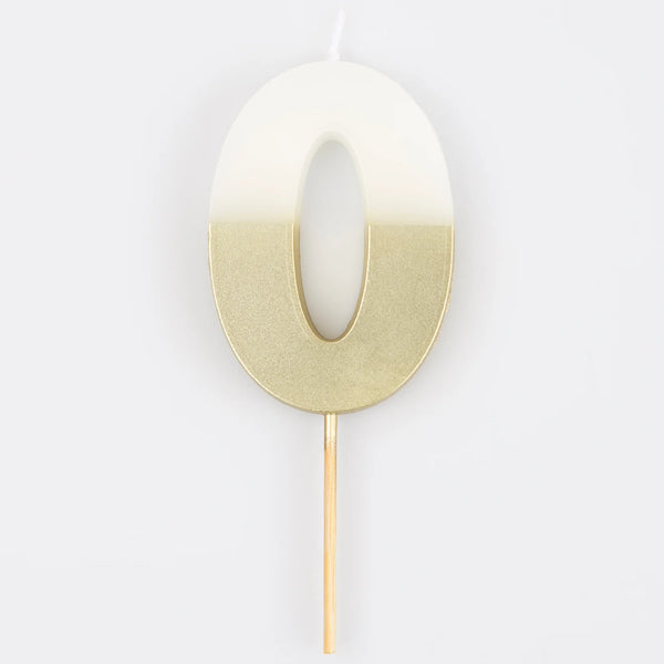 Gold Dipped Number Candles 0-9