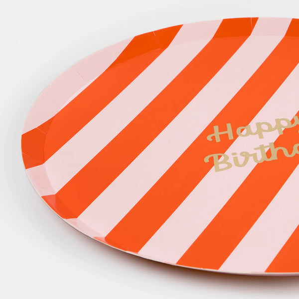 Stripe Happy Birthday Dinner Plates