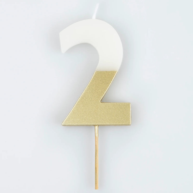 Gold Dipped Number Candles 0-9