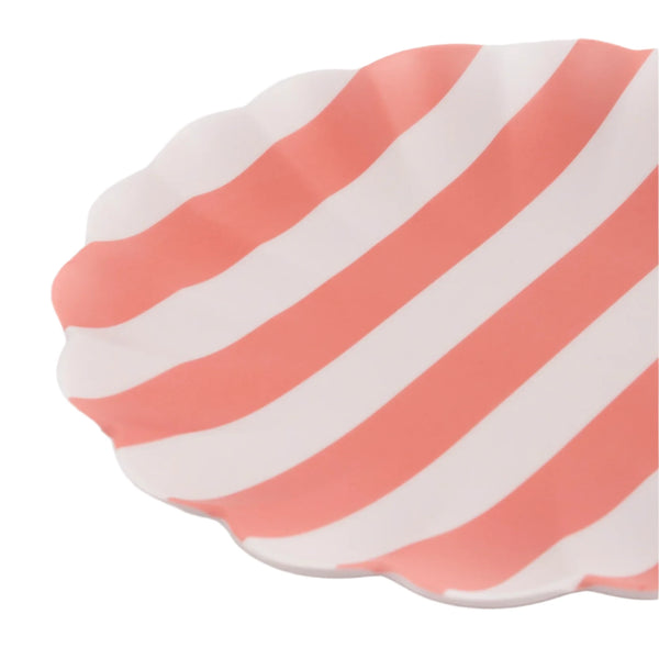 Stripy Reusable Bamboo Large Plates