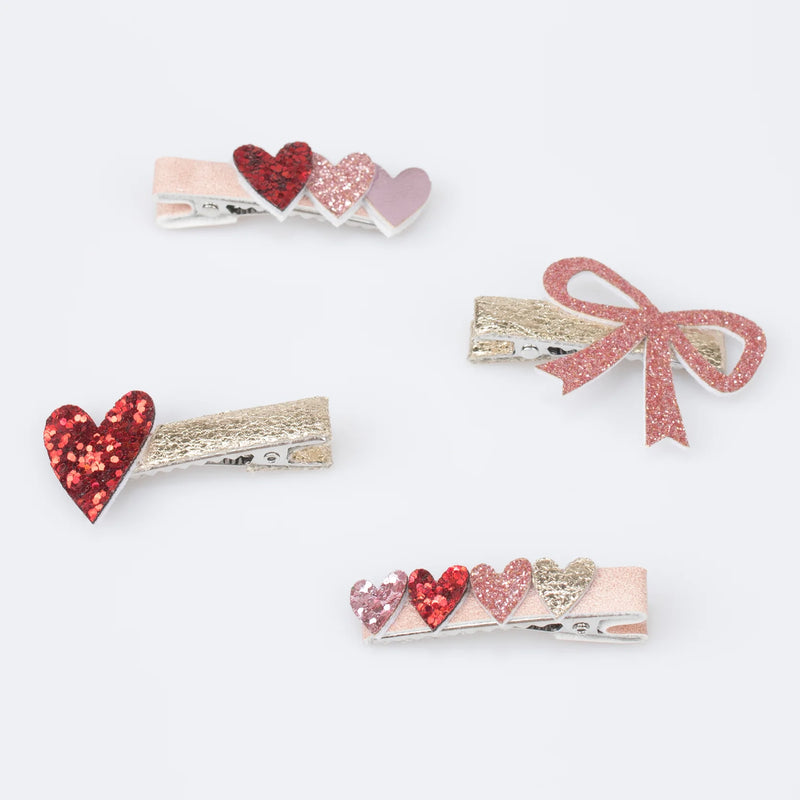 Hearts & Bows Hair Clips