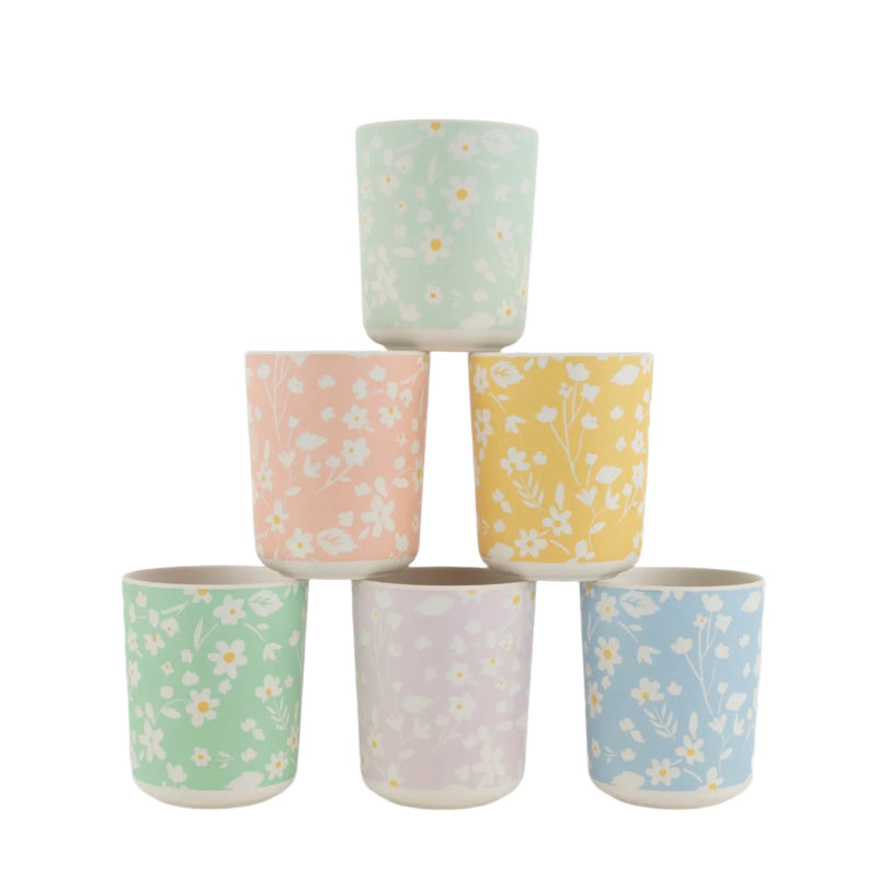 Floral Reusable Bamboo Cups