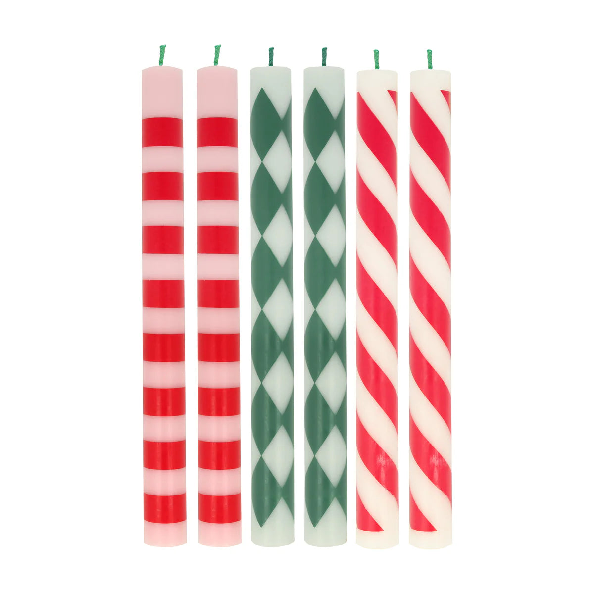 Festive Stripe Table Candles - Thumbnail 5