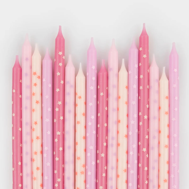 Pink Stars Candles