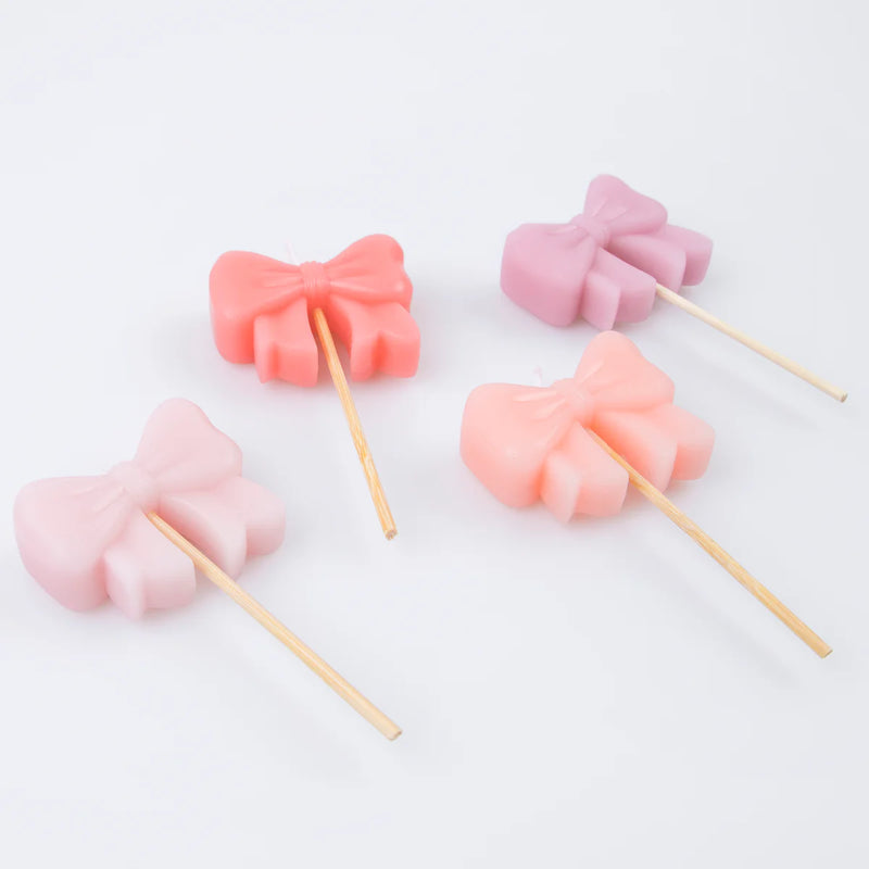 Pink Bow Candles