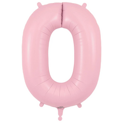 34" Pastel Matte Pink Number Balloons 0-9