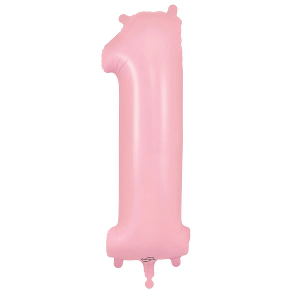 34" Pastel Matte Pink Number Balloons 0-9