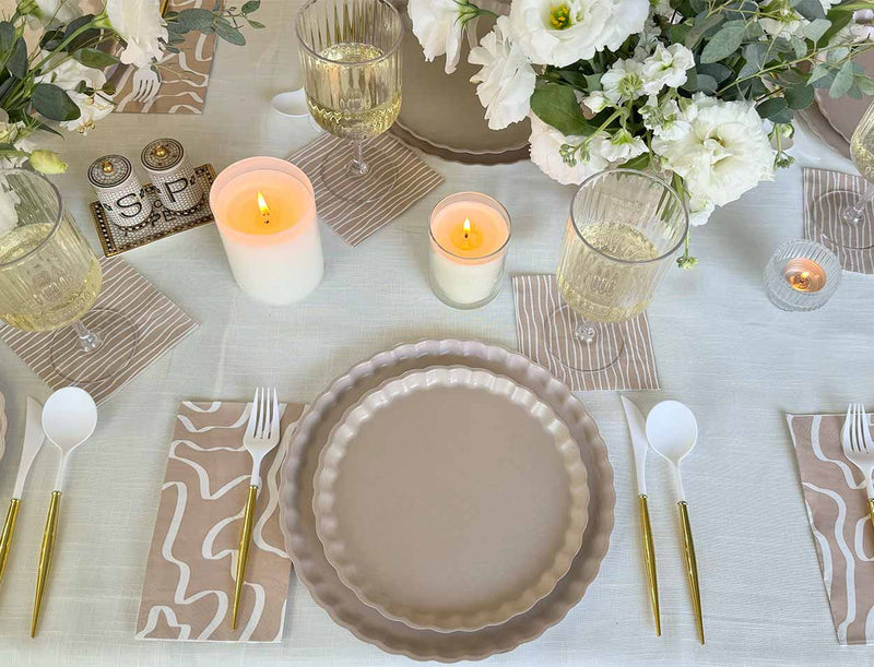 Eco Pleated Dinner Plate Sand