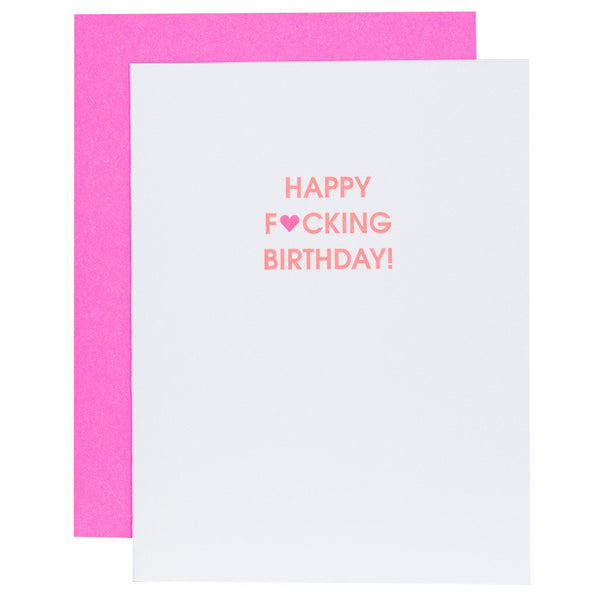 Happy F$cking Birthday Heart Letterpress Card