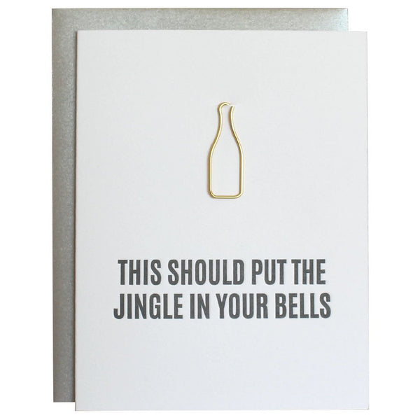 Jingle in Your Bells Clip Letterpress Card