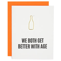 Better With Age Paper Clip Letterpress Card