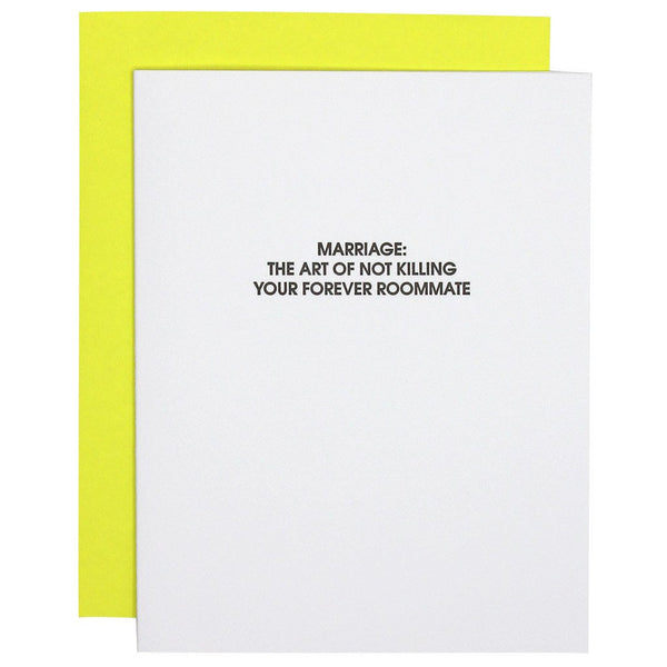 Marriage Forever Roommate Letterpress Card