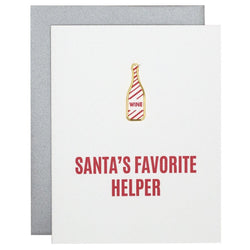 Santa's Favorite Helper Paper Clip Letterpress Card