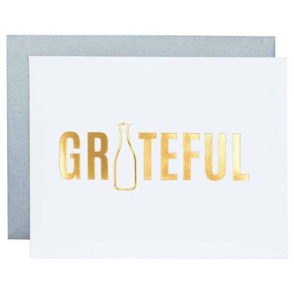Grateful Paper Clip Letterpress Card