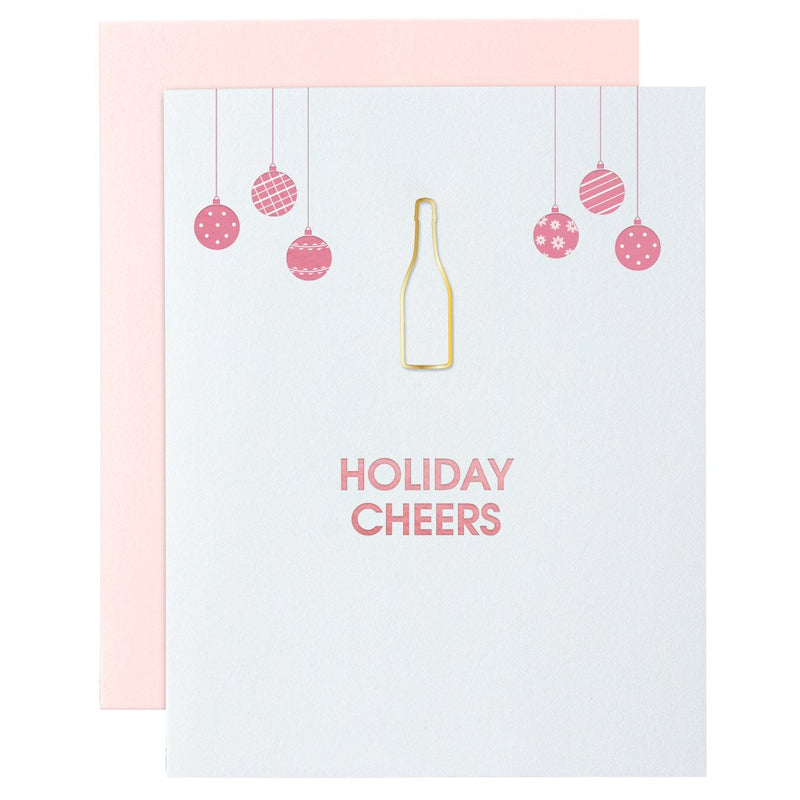 Holiday Cheers Paper Clip Letterpress Card
