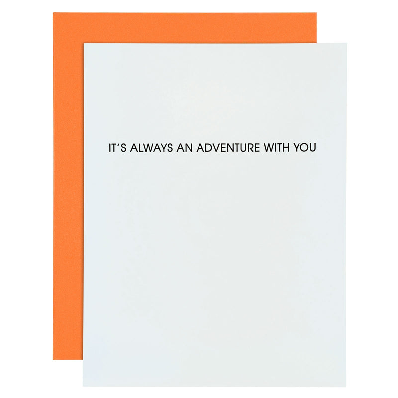 Always An Adventure With You Letterpress Card