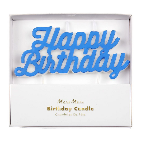 Blue Happy Birthday Candle