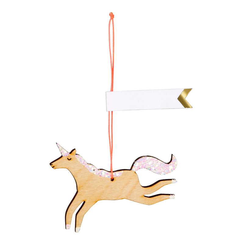 Wooden Glitter Unicorn Gift Tags