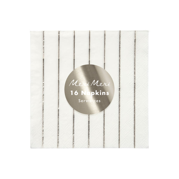 Silver Striped Napkins - Small