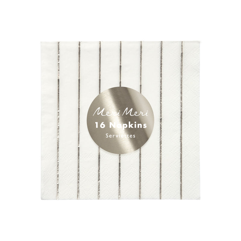 Silver Striped Napkins - Small
