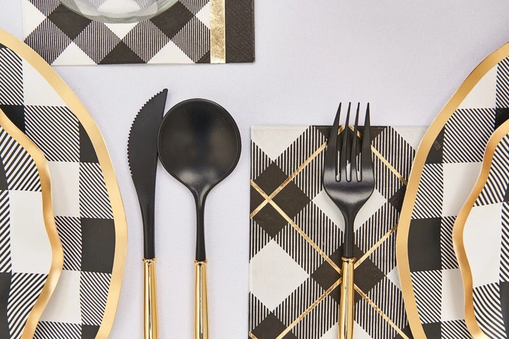 Black & Gold Bella Cutlery Set