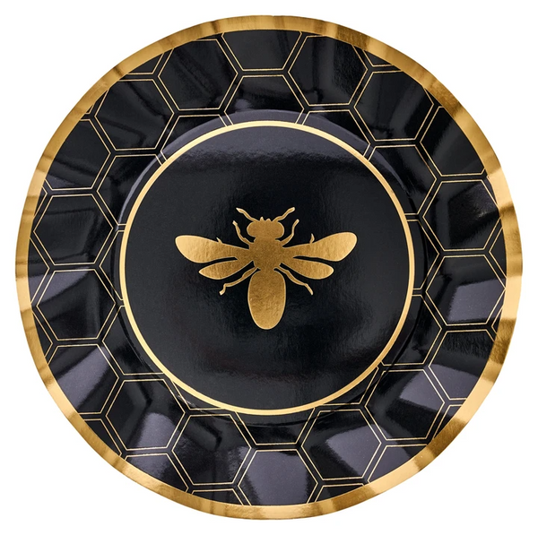 Honeybee Wavy Paper Dinner Plate
