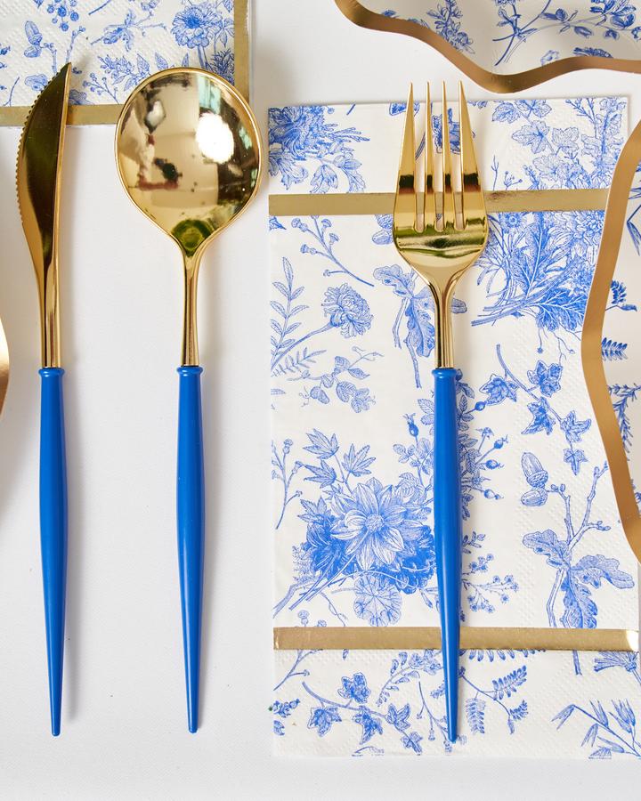 Blue & Gold Bella Cutlery Set