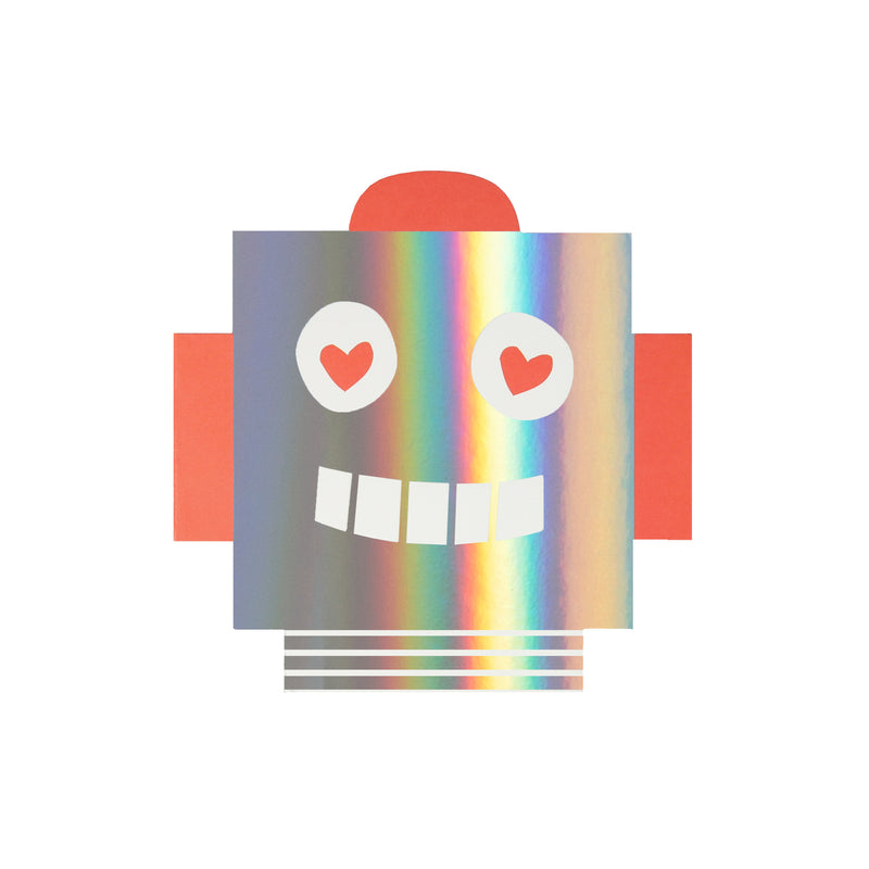 Robot Concertina Valentine Stickers